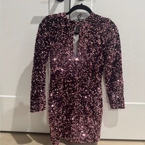 Zara Sparkling Pink Sequin Dress